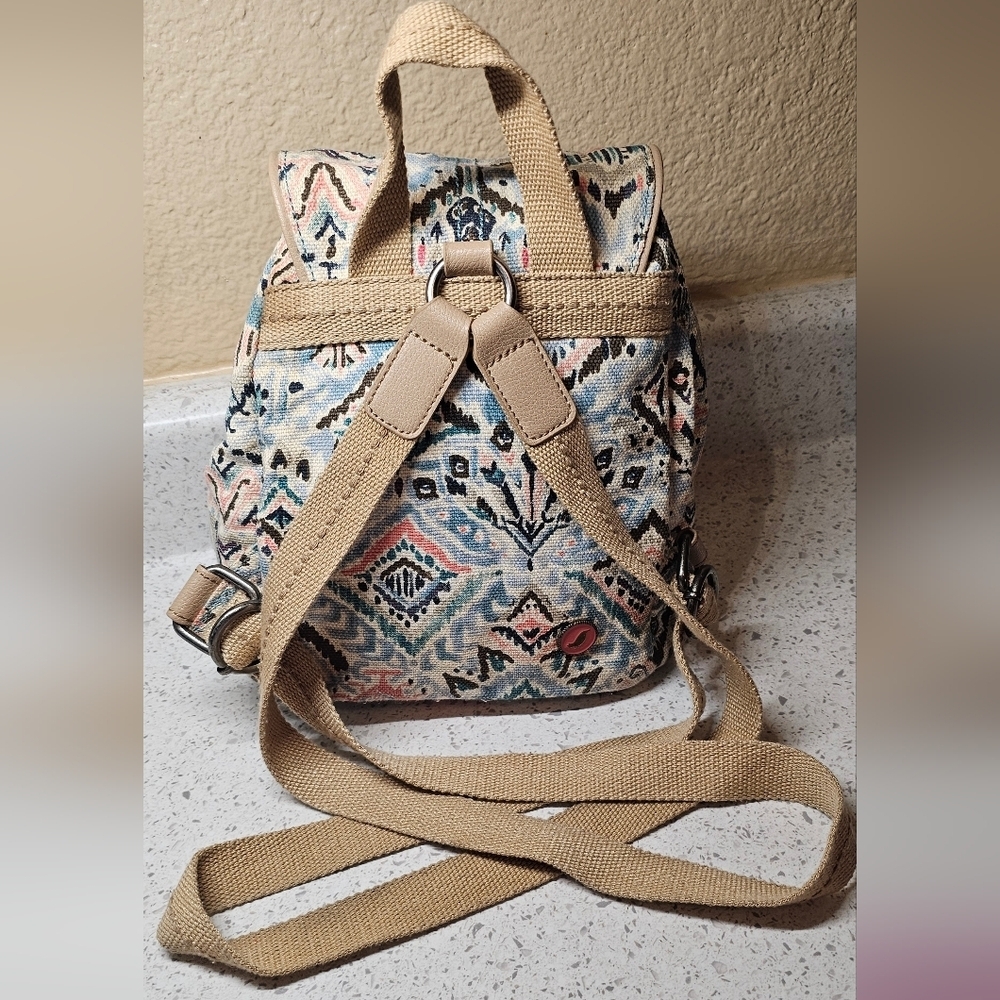 EUC The Sakroots Metro Mini Flap Backpack in Turquoise Brave Beauti - Picture 6 of 11